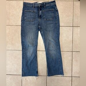 Zara Cropped Blue Denim Jeans